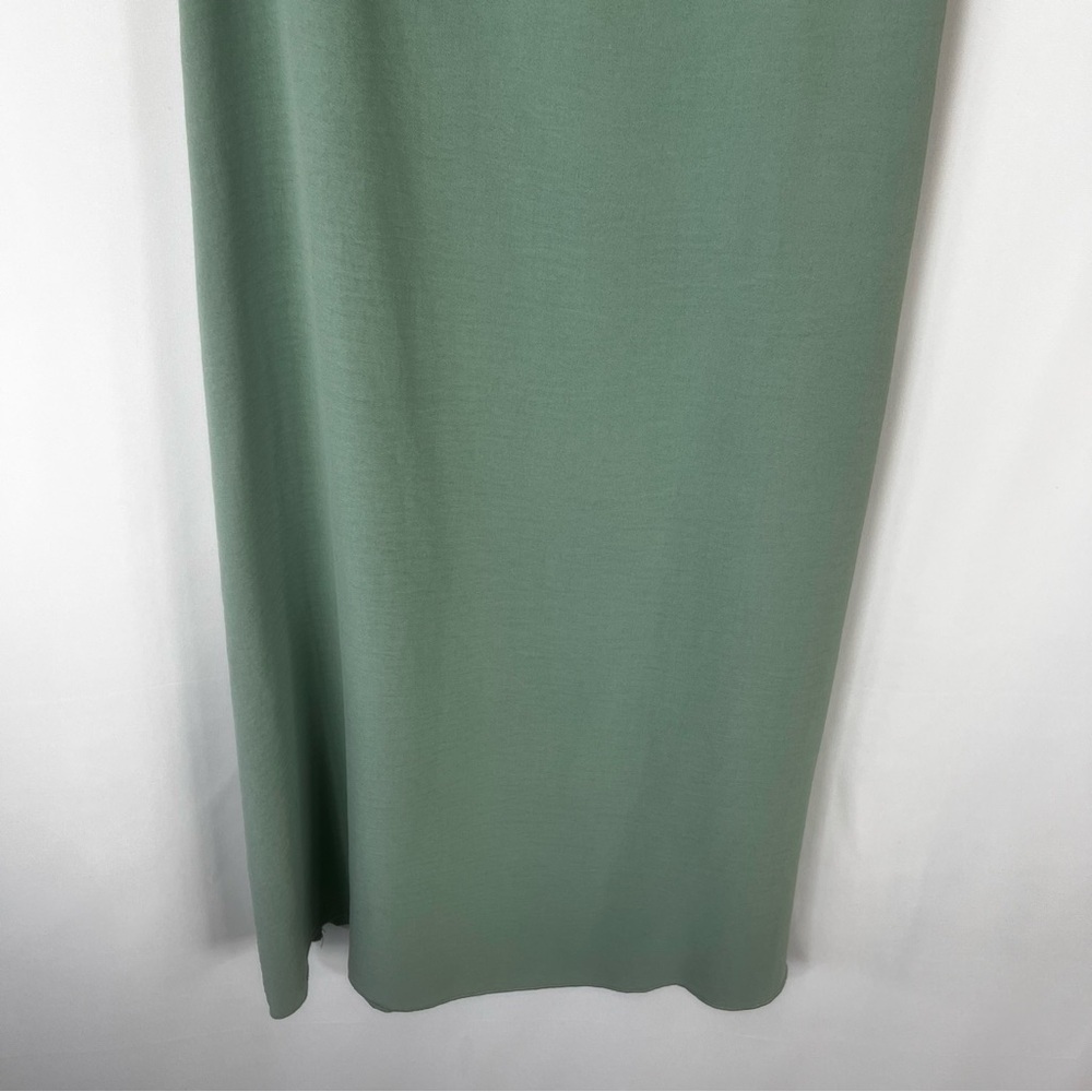 See You Monday Midi Dress  mint green, V-neck A-Line Stretchy Flared Sleeve Sz:M - Picture 13 of 15